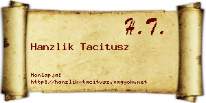 Hanzlik Tacitusz névjegykártya